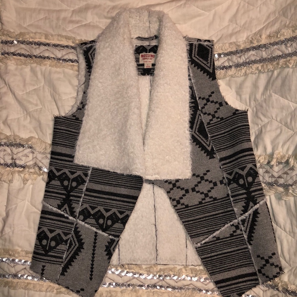 Sherpa lined Aztec vest